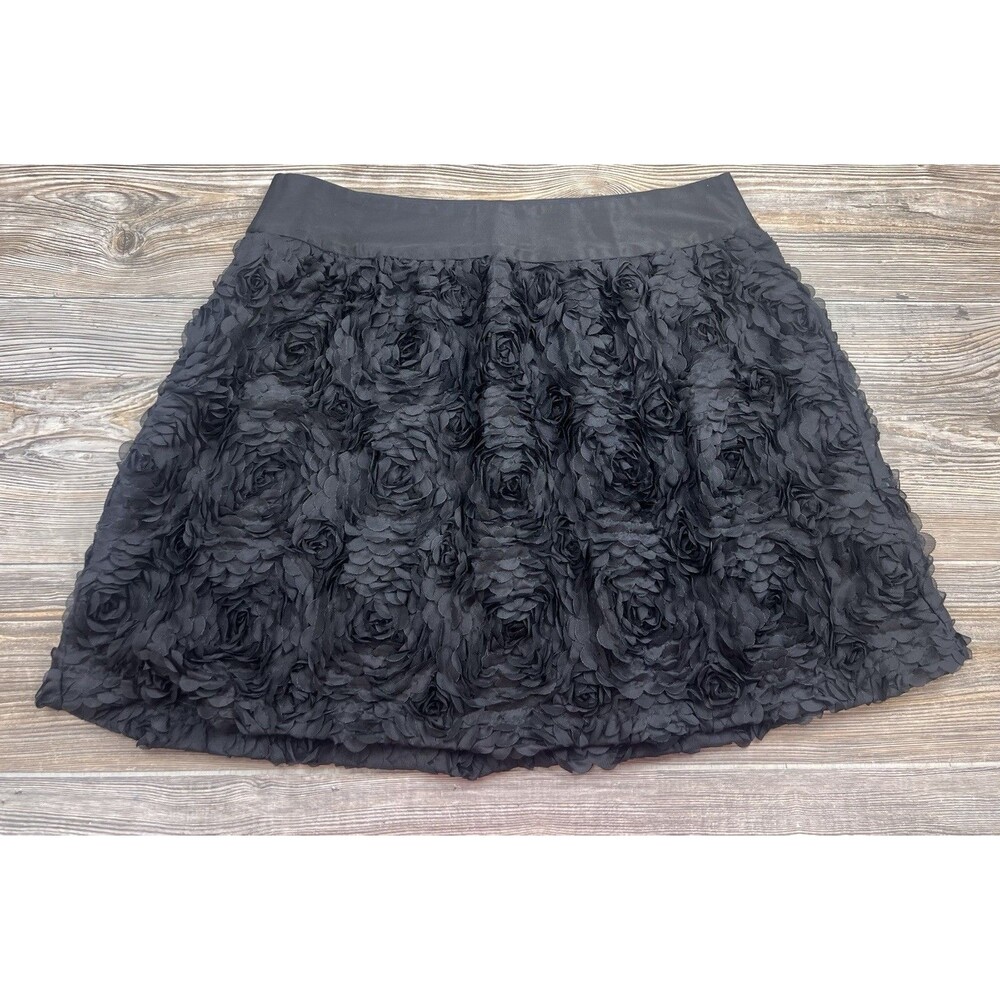 Maurice's Mini Skirt 3-D Floral Fairygoth Dk. Romantic Gothic Chic Whimsigoth LG